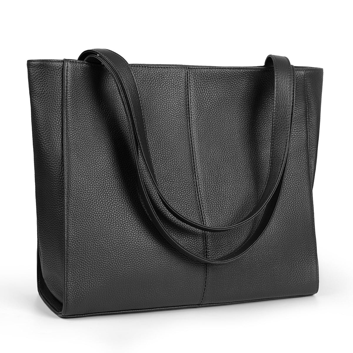 befen Black Genuine Leather Tote Bag for Women Work, Women's Leather Shoulder Bags Purses Satchel Handbags with Top Handles Work Purse