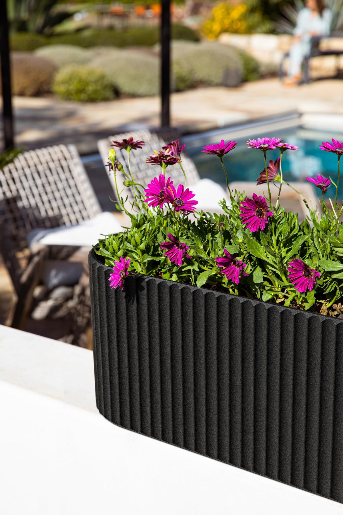 Veradek Demi Series Window Box Planter - Long Planter Box for Windowsill/Balcony | Durable Plastic-Stone Composite Material | Modern Décor for Flowers/Herbs
