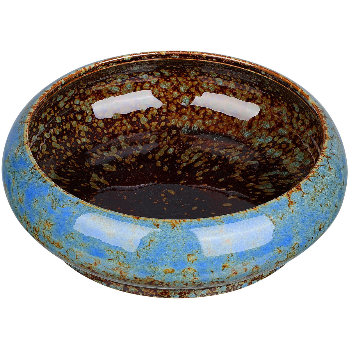 NUOBESTY Ceramic Hydroponic Plant Pot Indoor Succulent Planter for Water Lily and Narcissus Flower 7.3 Inch Decorative Bowl for Garden Balcony Table