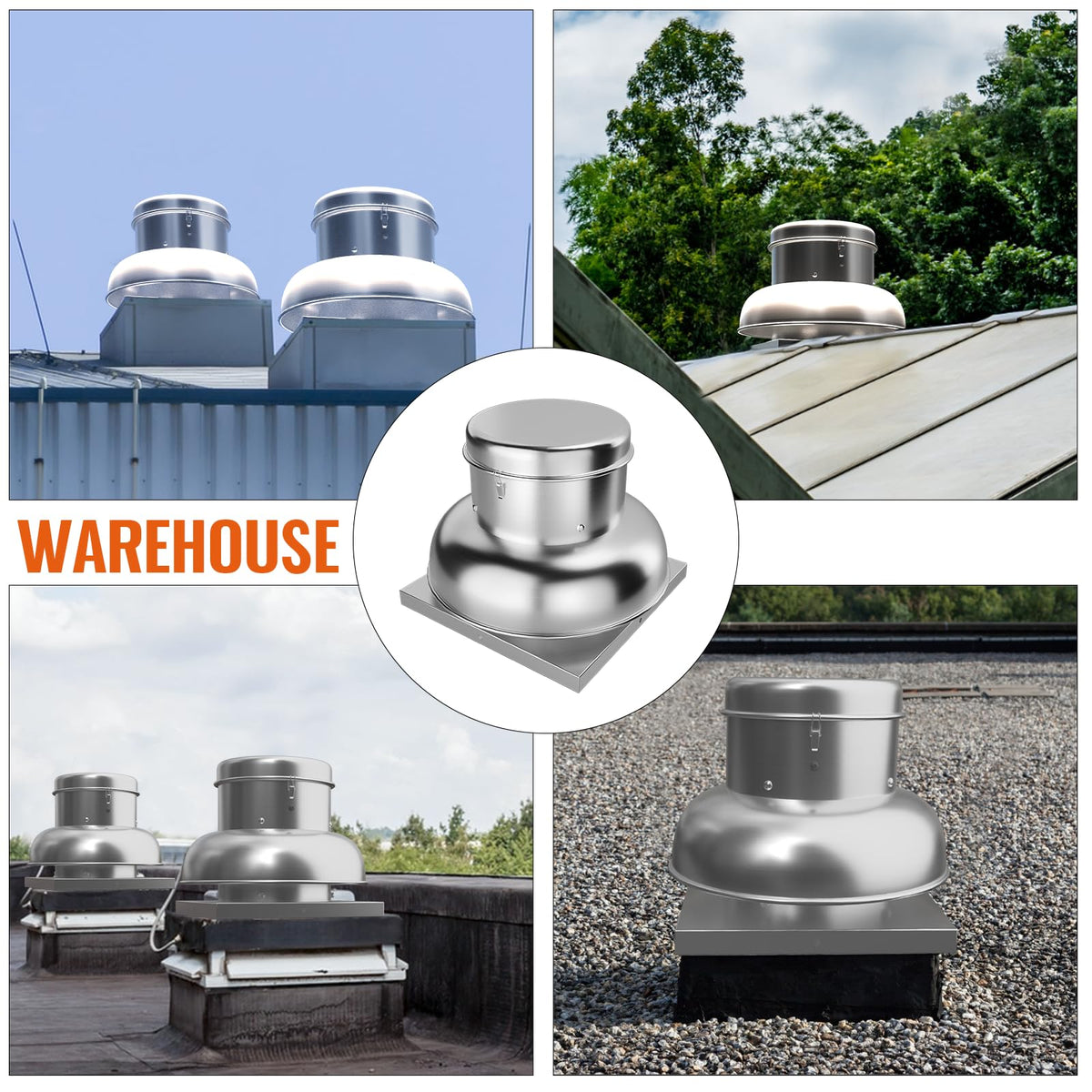 Towallmark 2400 CFM Upblast Roof Exhaust Fan - High-Speed Direct Drive, Upgraded Motor, 25" Fan Base - Ideal for Restaurants, Factories, and Warehouses - Silent Operation & Weather-Resistant Design