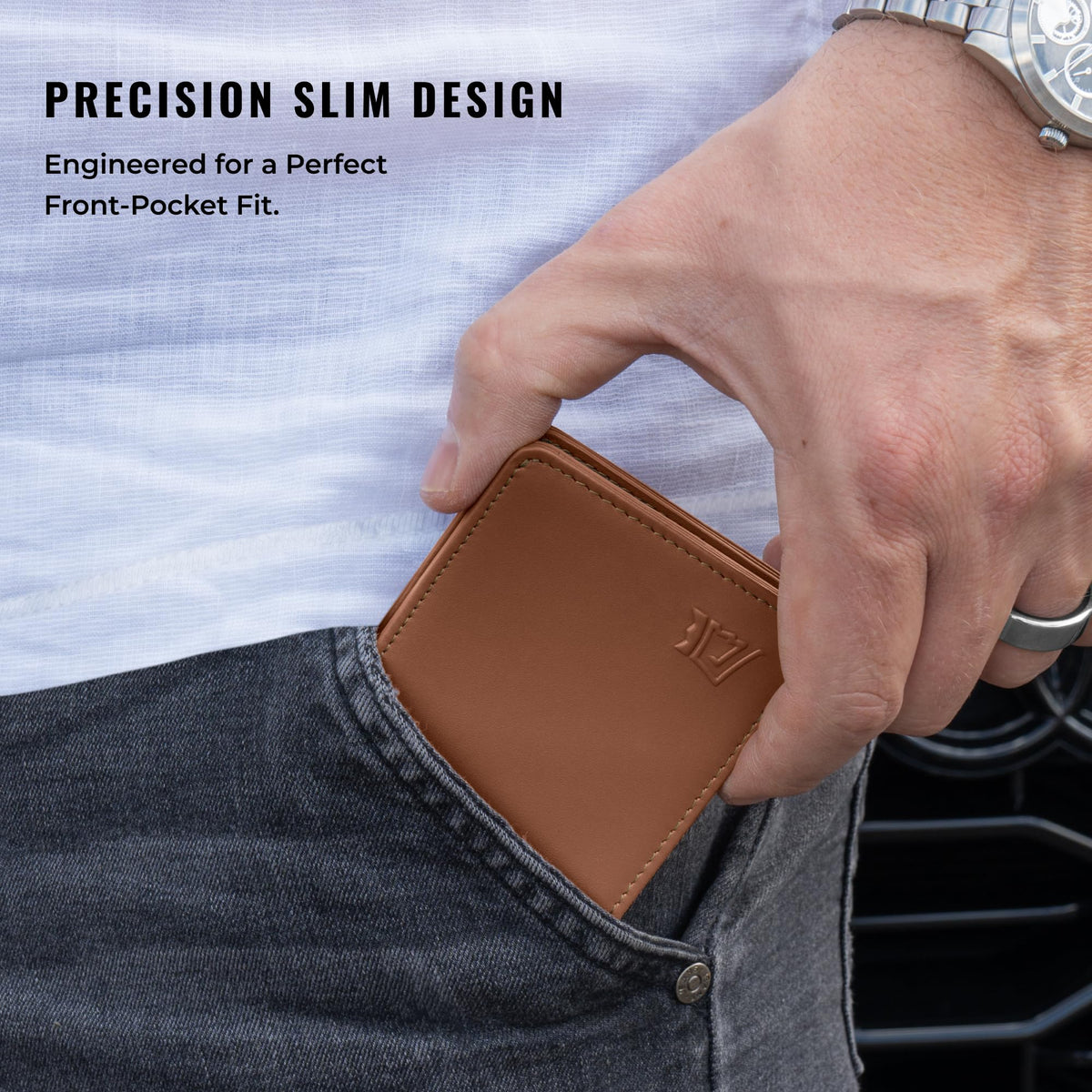 Kings Loot Wallet for Men | Minimalist Slim RFID Blocking Leather Design with Cash Pocket & Card Pull Strap | Holds 1-12 Cards | Stylish & Durable Wallets (Bourbon)