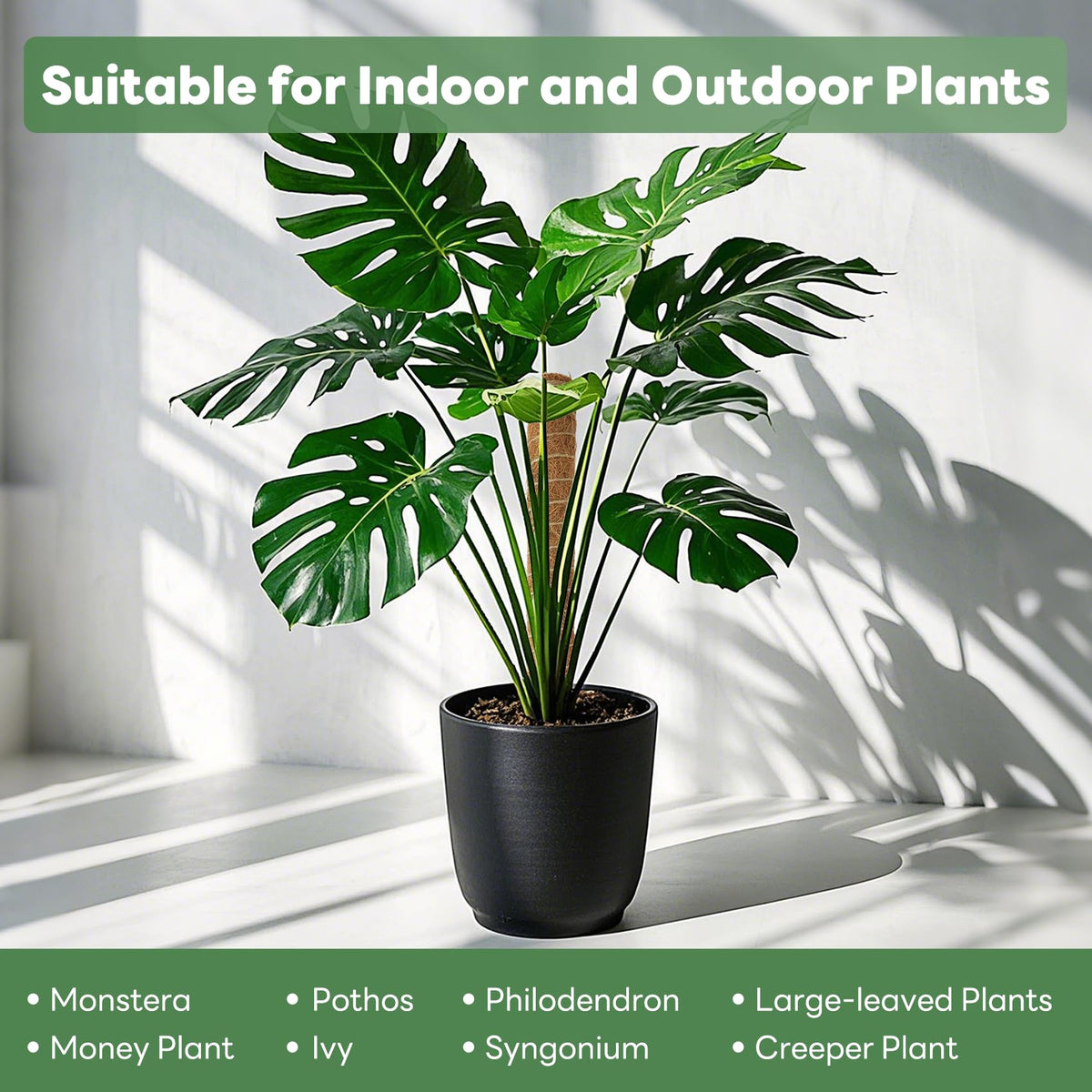 Moss Pole for Plants Indoor - 4 Pack Plant Supports for Climbing Plants to Grow Upright - 16 inch Stackable Moss Sticks Coir Totem Pole Plant Support for Monstera Pothos Philodendrons Potted Plants