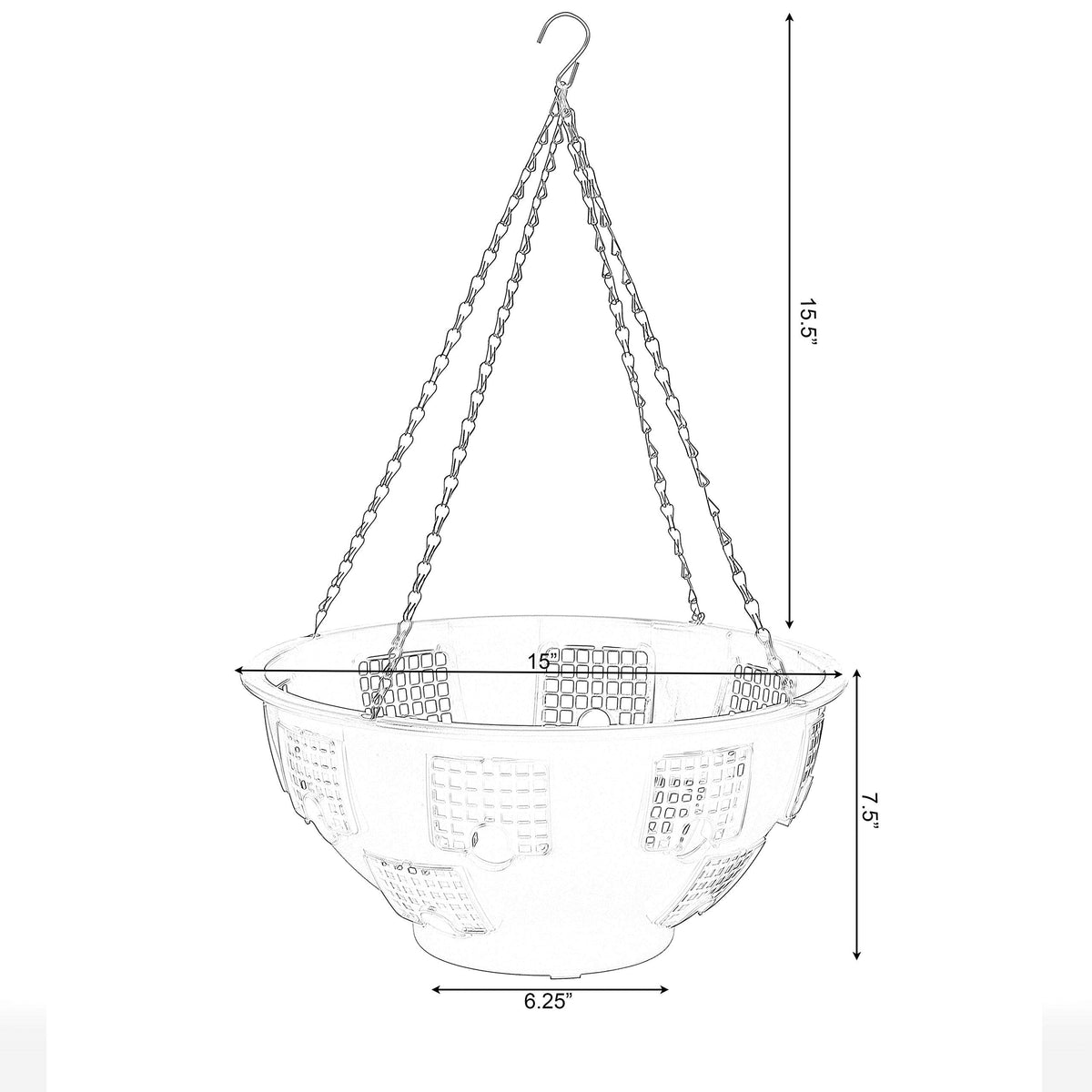 Gardenised Durable Plastic Lace Ultimate Hanging Baskets Tomato, Flower, and Herb Outdoor Flower Planter, Black