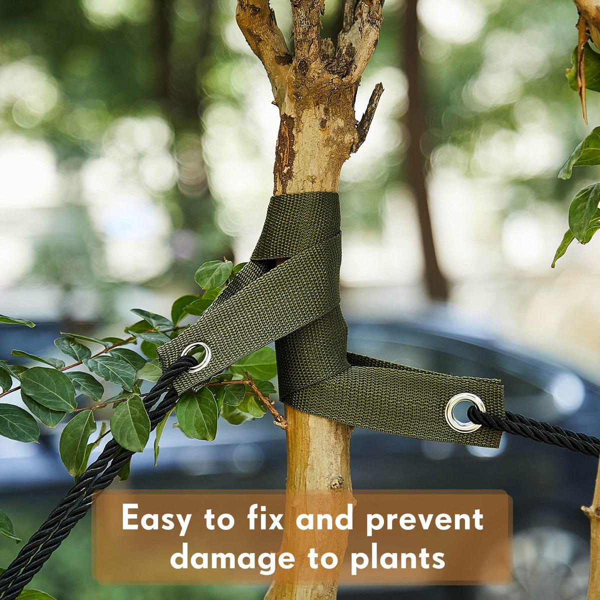 32 Pieces 15.74 Inches Tree Straps for Staking with Grommet Heavy Duty Tree and Plant Supports Stakes for Guying Staking Newly Planted Sapling Straight and Hurricane Protection (Military Green)