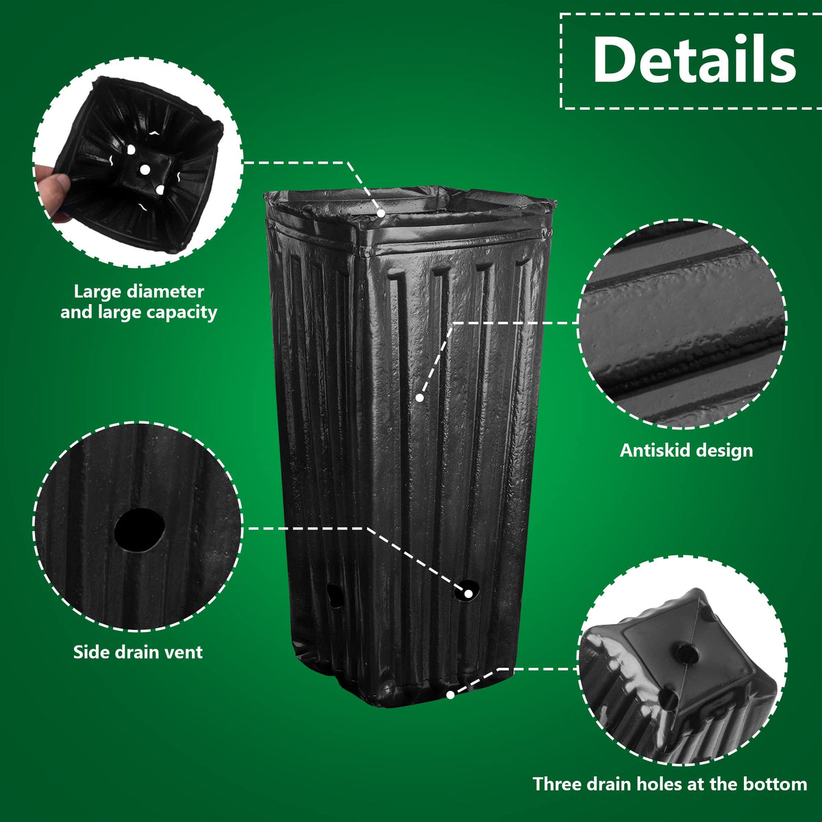 Iceyyyy 40Pcs Tall Tree Pots,Plastic Deep Nursery Treepots,7.8" Tall Seedling Flower Plant Container Pots for Indoor Outdoor Garden Plants (40pcs)