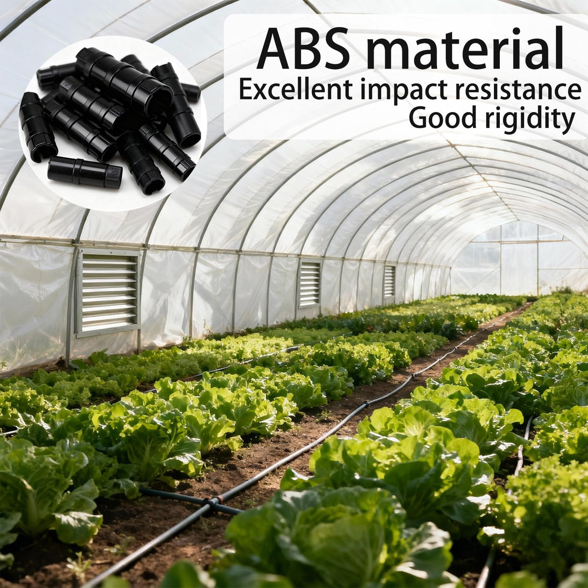 50PCS 3/4 Inch(25mm) Greenhouse Clips – Black Plastic Clamps for PVC Pipe, Garden Buildings, Greenhouse Films, Sunshade Nets, Shelters, Farming, and Gardening (3/4 in)