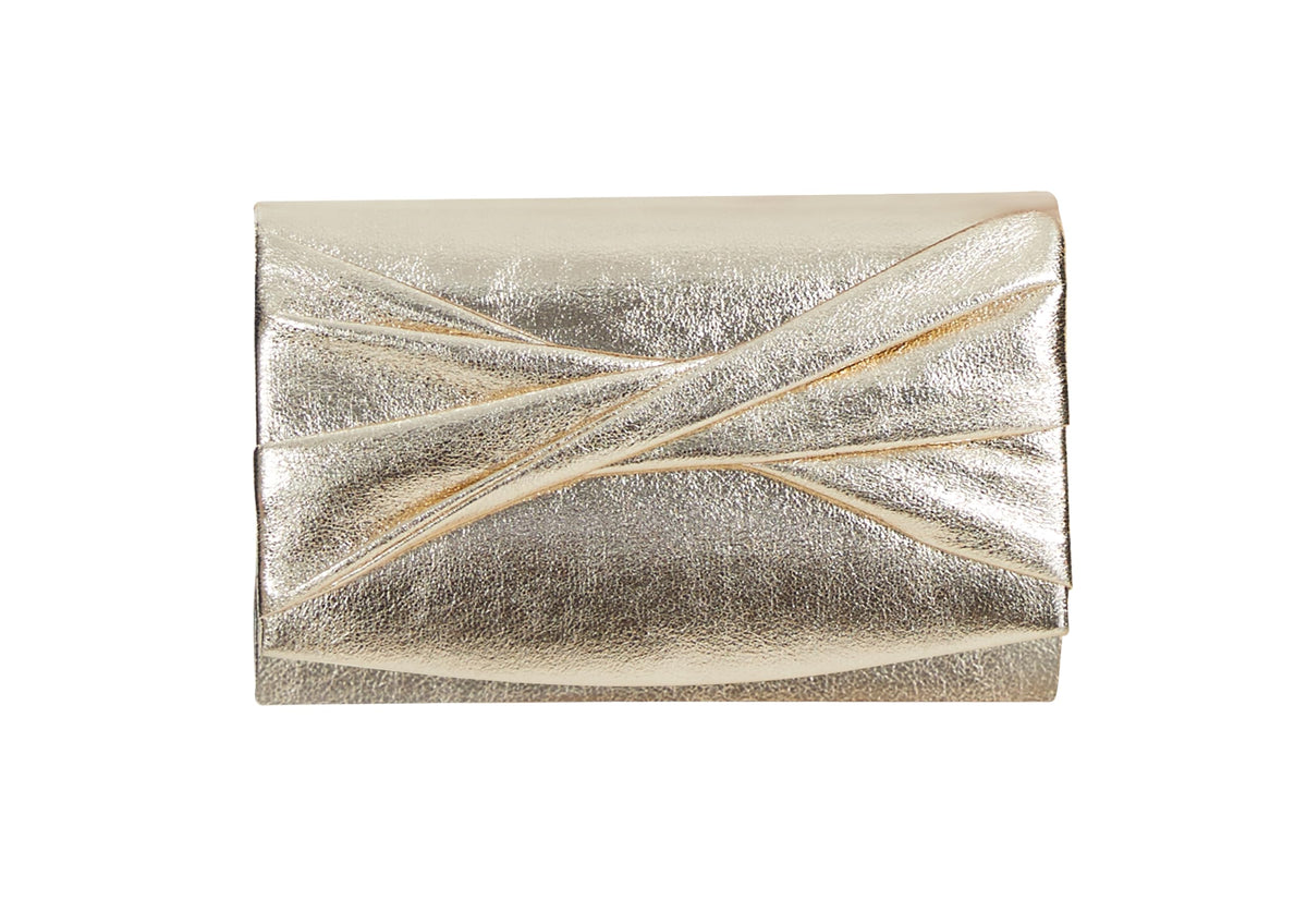 WHIMFINITY Formal Clutch Purse for Women Gold or Silver Clutch for Wedding, Prom, Evening Parties (Light Gold)