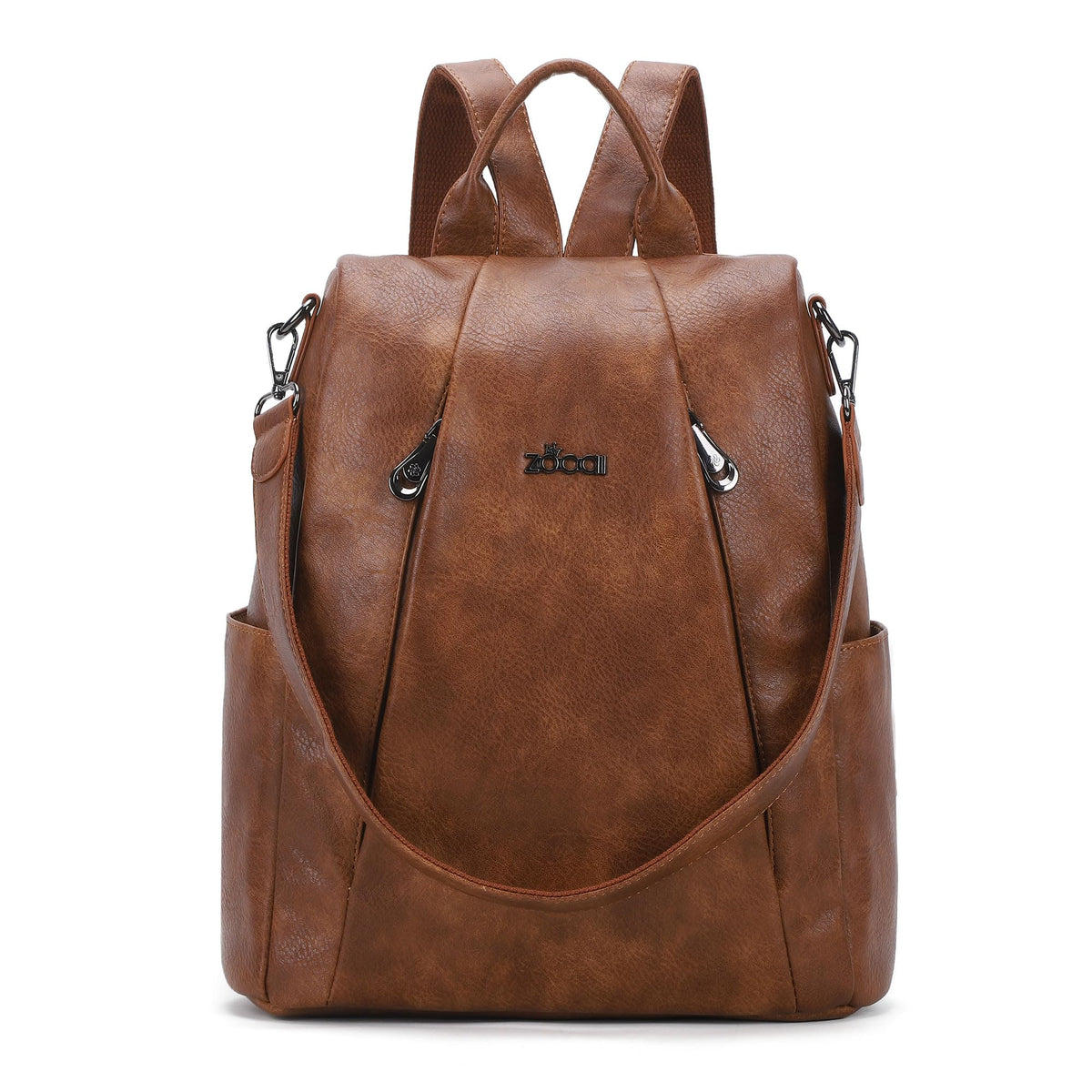 ZOCAI Backpack Purse for Women Medium Anti-Theft Backpacks Purses Design Leather Shoulder Bags with Removable Strap