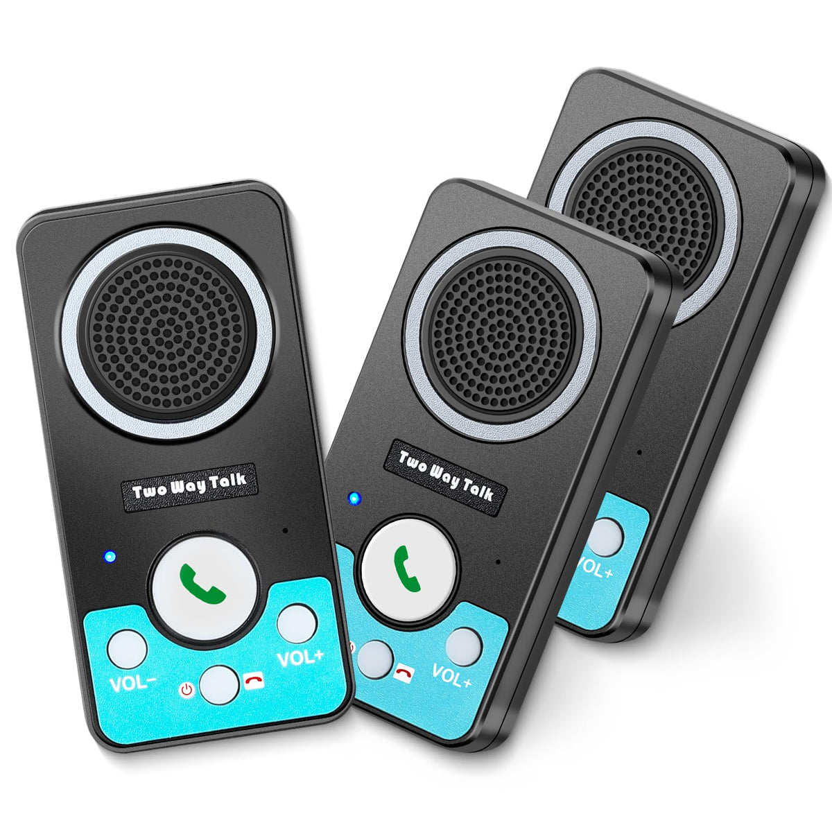 UHAXZ Intercoms Wireless for Home, Hands-Free Wireless Intercom, Long Range, 8 Volume Levels, 4 Chime Full Duplex 2 Way Intercoms System for House, Business(3 Intercoms Black)