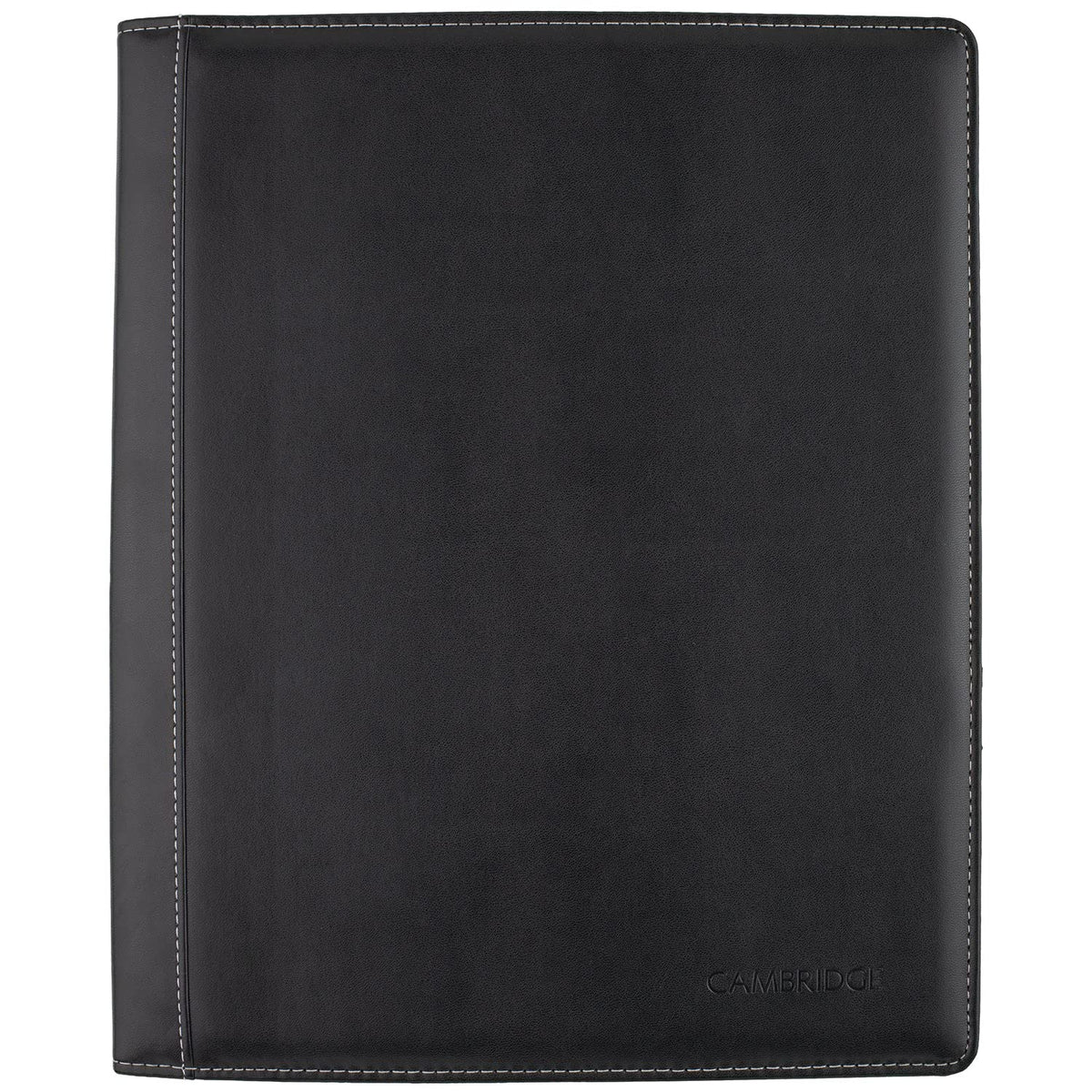 Cambridge Limited Business Notebook, 8-1/2" x 11", 50 Sheets, NoteTaker Portfolio and Refillable Notebook with 5" x 8" Notepad and Business Card Pocket, Zipper Mesh Pocket, Black (06126)