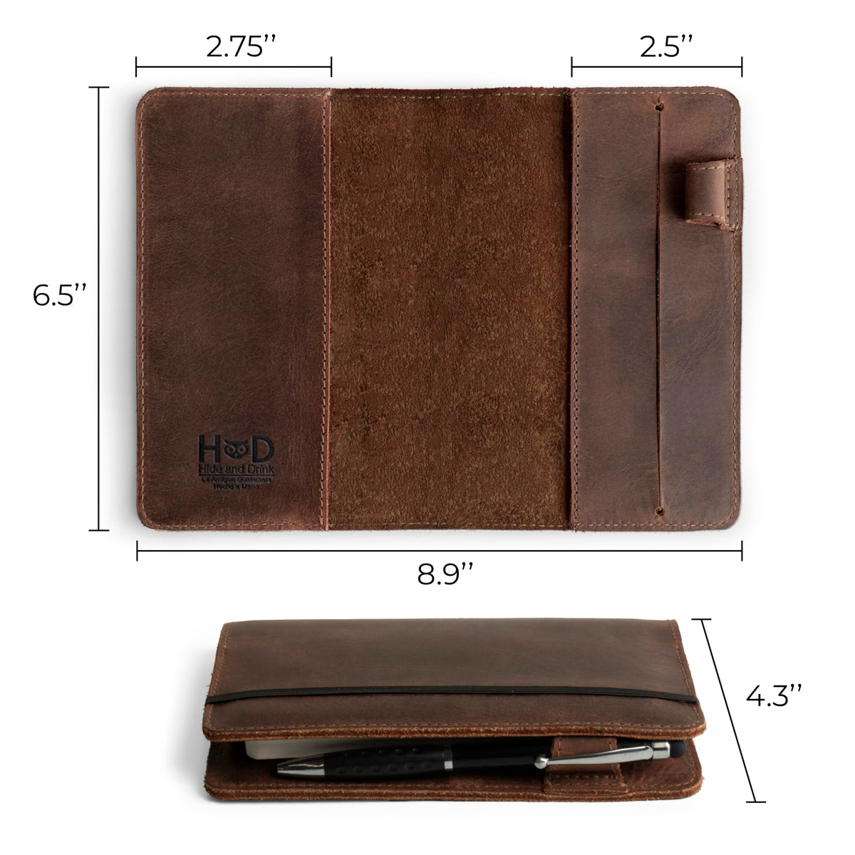 Leather A6 Notebook Cover for Leuchtturm 3.6 x 5.9 in, Refillable Mini Planner Case, Travel Journal Covers for Men, Also for Moleskine & Hobonichi, Travelers Pocket Portfolio Binder, Small Book Holder