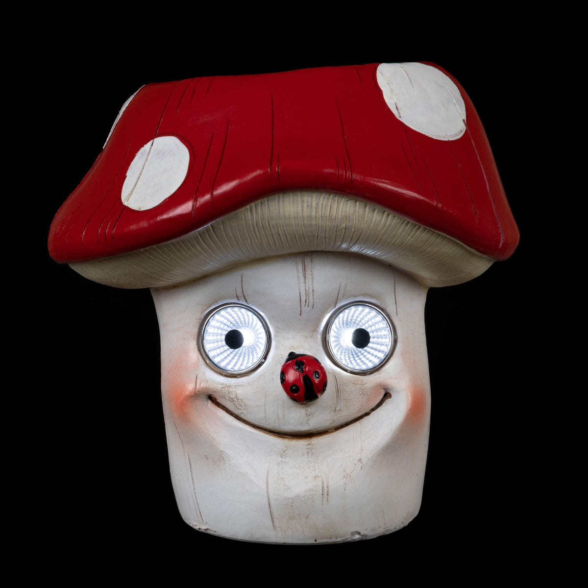 Solar Windowsill Planter - Magic Mushroom Flower Pot Figurine | LED Patio Decor | Indoor Herb Planter Decorative Statue | Garden, Deck or Pool | Great Housewarming Gift Idea