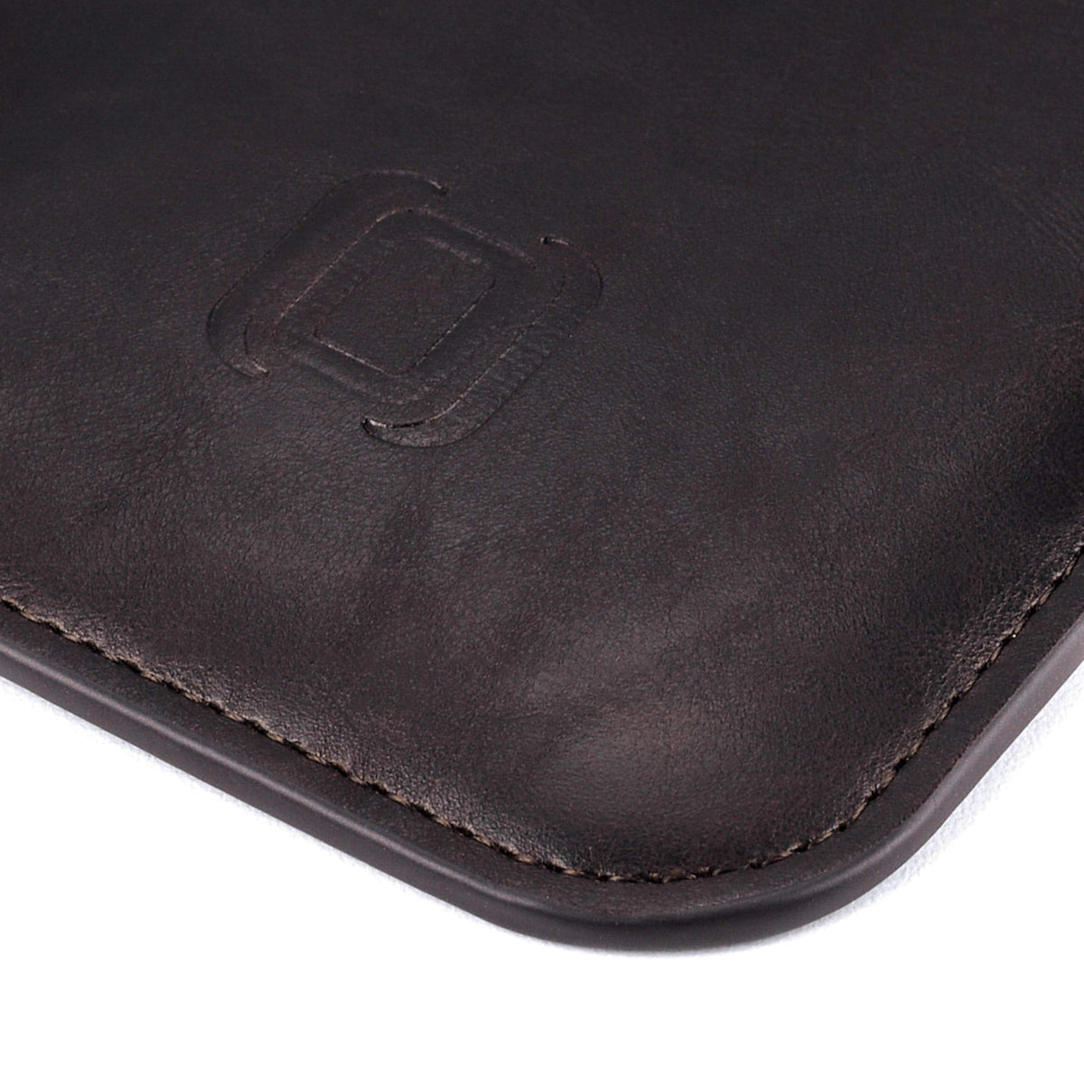 Dockem Executive Sleeve for iPhone 12-16 Pro Max, 14-16 Plus (6.7 inch) – Slightly Padded Vegan Leather w/Microfiber Lining - Slim Slip-on Case [Dark Brown]