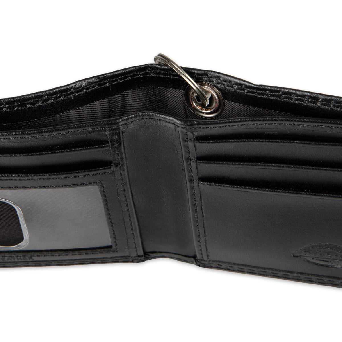 Dickies Mens RFID Everyday Leather Bifold Chain Wallet Black