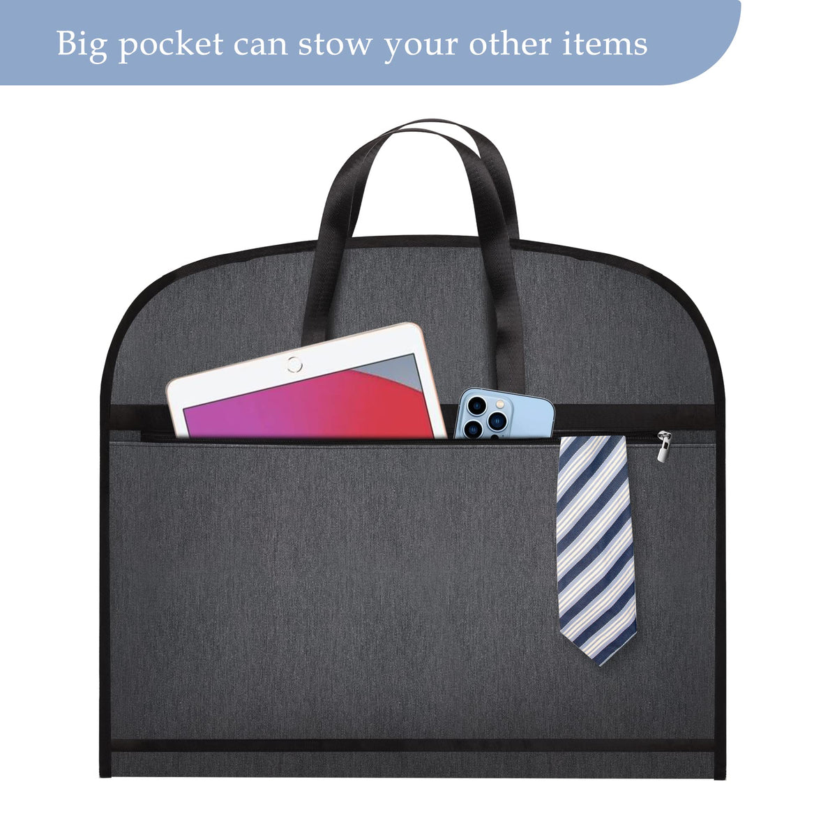 Limoomil Heavy Duty Waterproof Garment Bag for Travel, Tear Resistance Suit Bag for Men Travel for Suits, Tuxedos, Coats, Uniform. 42 inch, Darkgrey, 2 Pack.…