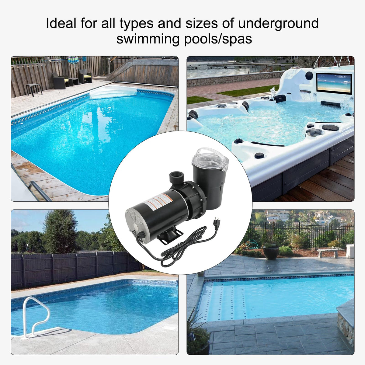 Pool Pumps Above Ground 1.5 motor HP W3SP1580X15 Power Flo LX Single Speed Swimming Pools Pump 115V,11.2A,60HZ,3450RPM for In-Ground Pool and Spa