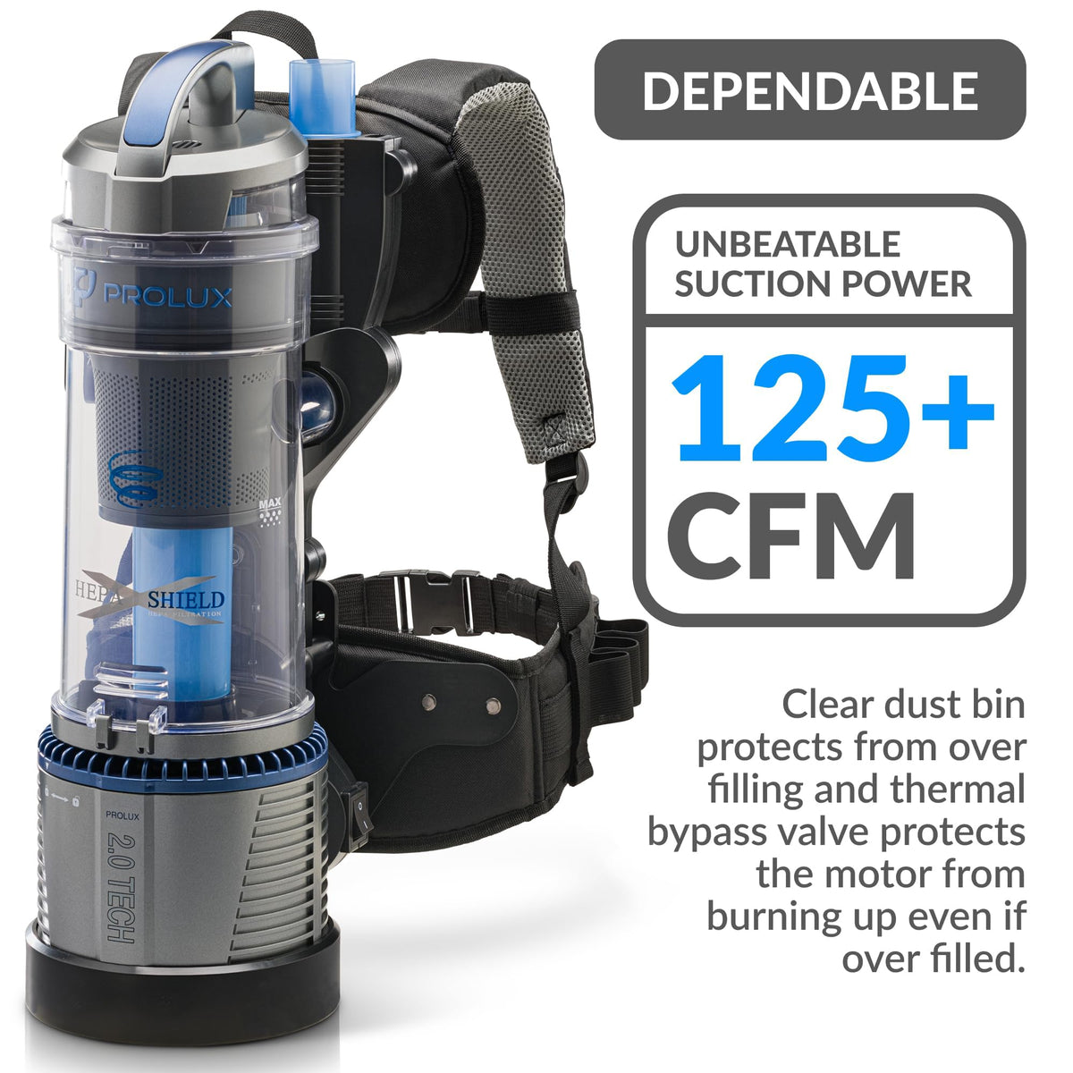 Prolux 2.0 Bagless Backpack HEPA Vacuum - World’s Lightest Model