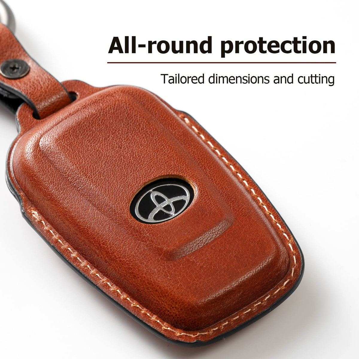 Smyfob for Toyota Key fob Cover Leather car Key case Avalon Camry TRD Corolla Highlander Prius Prime RAV4 Prime CHR Accessories