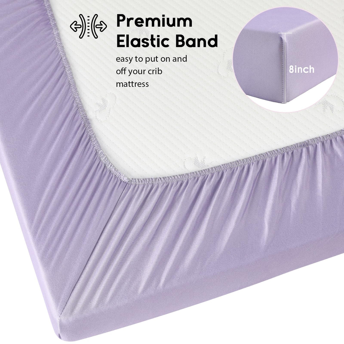 Yoofoss Baby Crib Sheets for Boys Girls, Fitted Crib Sheet 2 Pack for Standard Crib and Toddler Mattress, Super Soft Microfiber Baby Sheet 28x52x8in(Purple+Unicorn)
