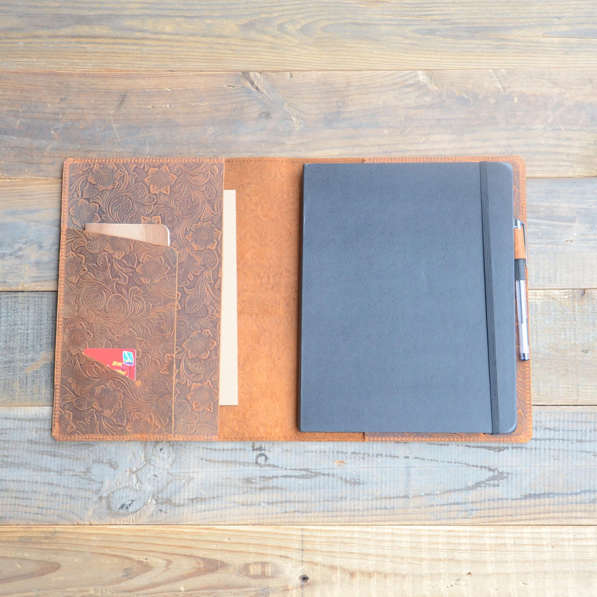 JJNUSA Leather Cover Compatible With Moleskine Classic XL 7.5" x 9.75" Hard Cover, Notebook Travel Journal Cover Distressed Cahier Refillable Writing Diary Flower Brown