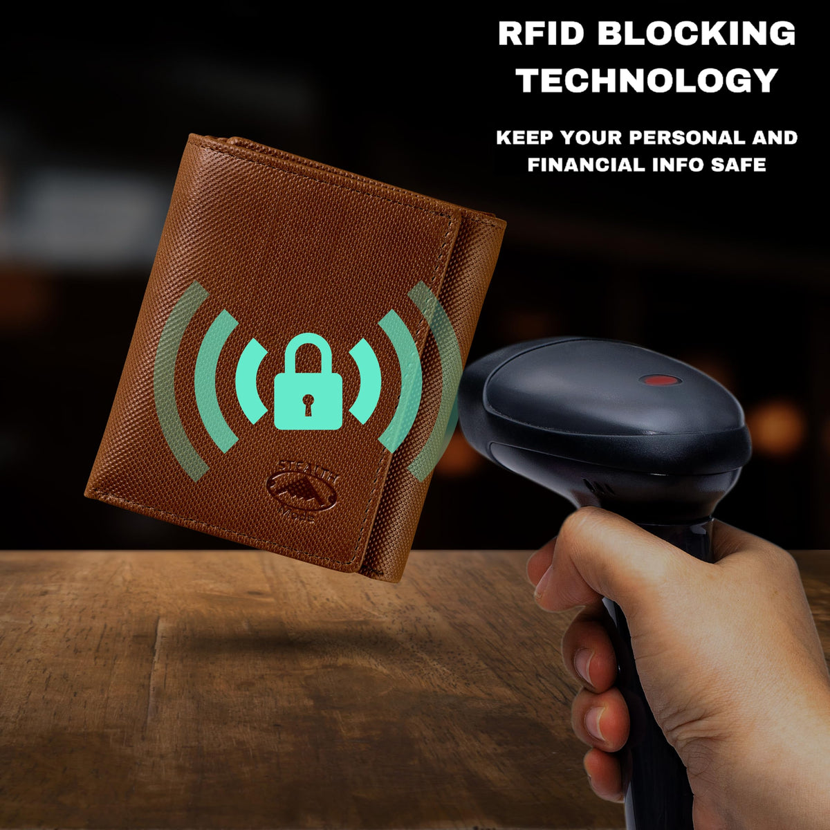 Stealth Mode Trifold Wallet for Men RFID Blocking – Genuine Napa Leather Extra Capacity Mens Wallet, 11 Card Slots, 3 ID Windows, Flip Out ID Holder, Large Tri Fold Leather Wallet for Men - Gift Ready