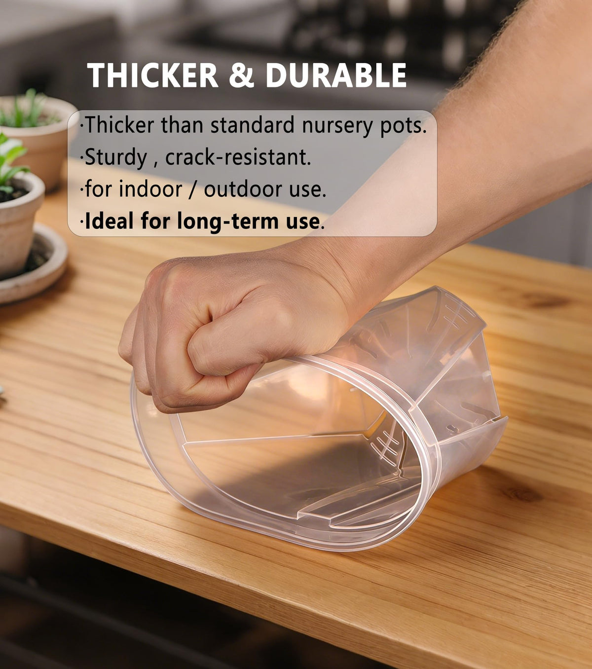 RZOIKZOI 12-Pack Thick Clear Nursery Pots(4/5/5.5/6.3 Inch) – Transparent Plastic Plant Pots with Drainage Holes & 12 Labels, Assorted Sizes for Seed Starting, Succulents, Indoor Outdoor Use