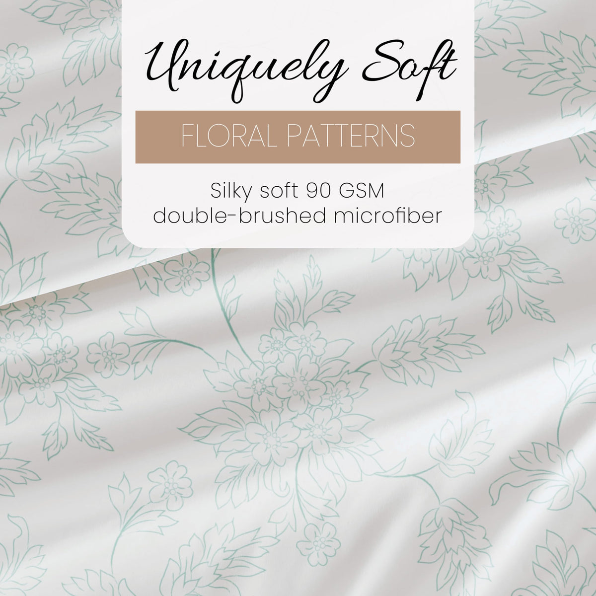 Simply Soft 4 Piece Sheet Set Vines Patterned, Full, Aqua (SS-4PC-VINE-FULL-AQ)