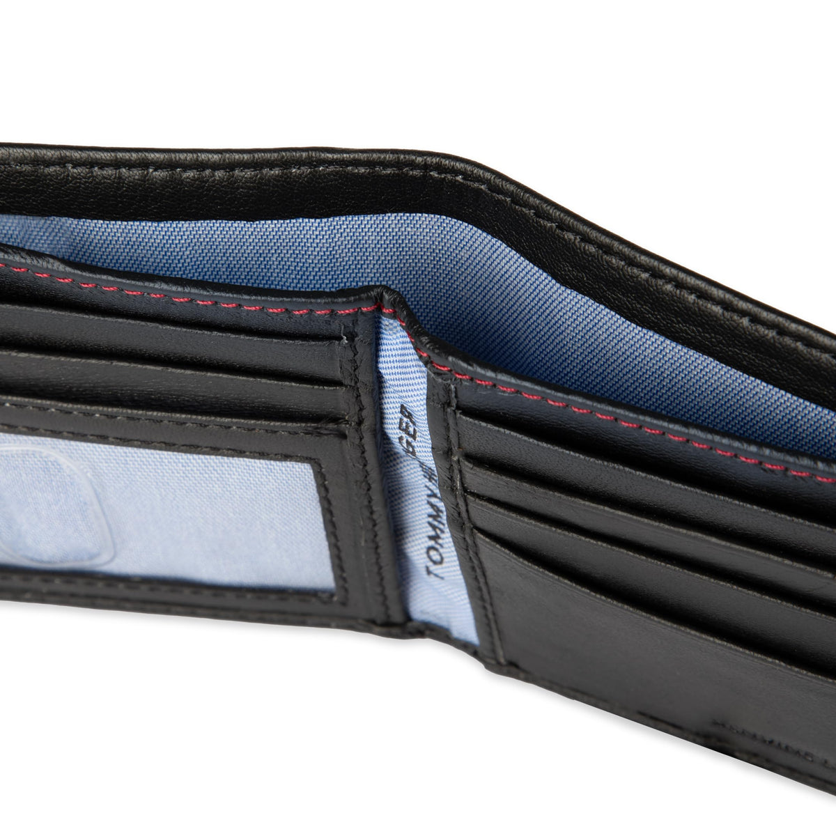 Tommy Hilfiger mens Slim Leather Passcase Wallet With Removable ID Window Oxford Black