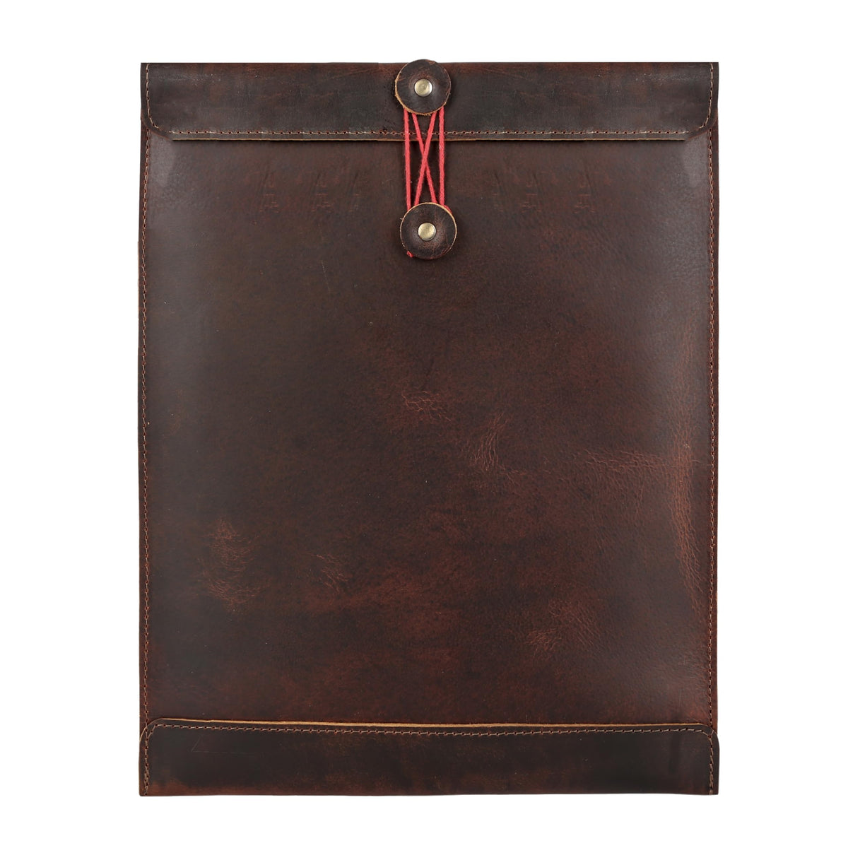 Leather Document Holder Mailing Envelope,Office & Work Resume Sales Portfolio Binder Folder-Interview/Legal Document Organizer Handmade (12.5 inches) (Bourbon Brown)