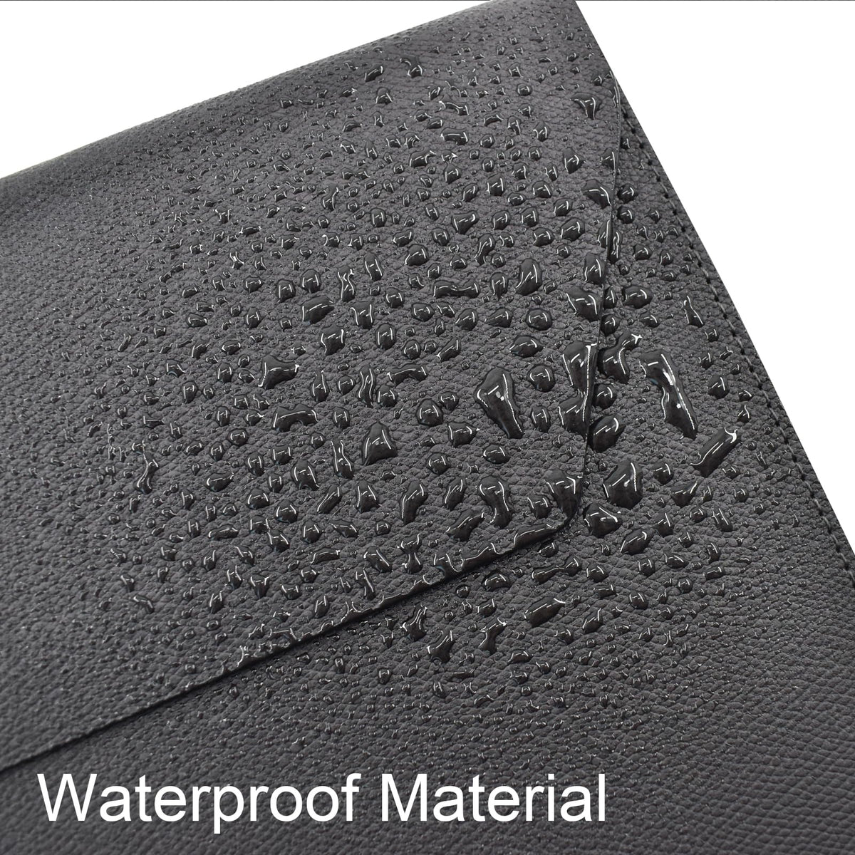 VANRA Expanding File Folder Organizer PU Leather Document Holder File Pocket Envelope Portfolio Bag with Hand Strap and Magnetic Closure for A4 Letter Size Paper (Black)