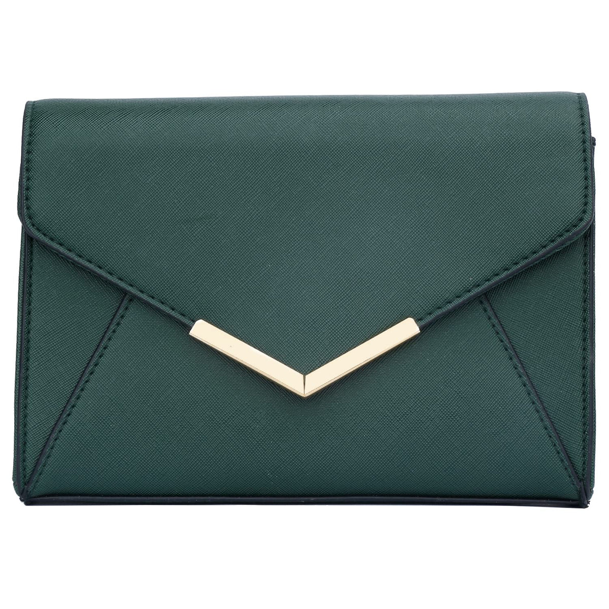 KKXIU Women Elegant Faux Leather Evening Envelope Clutch Purse Foldover Bags for Party Wedding Prom (A-Olive)