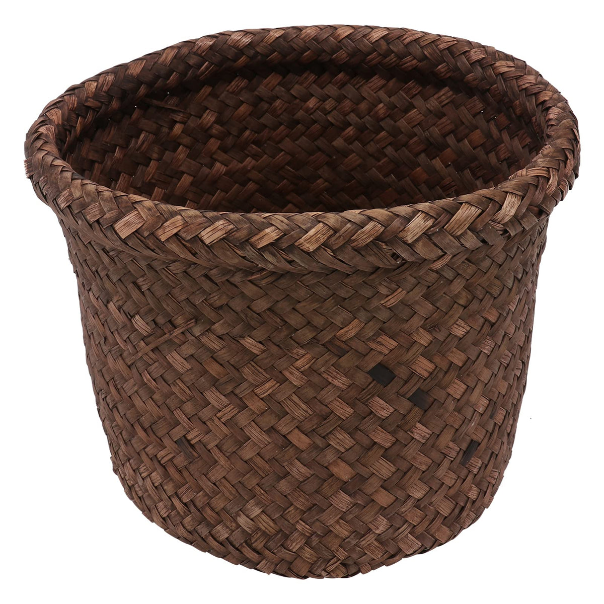 NUOBESTY Round Seagrass Planter Basket: 5.5x7.1" Woven Pots Cover Plant Pots Containers - Wicker Plant Basket Desktop Sundries Container - for