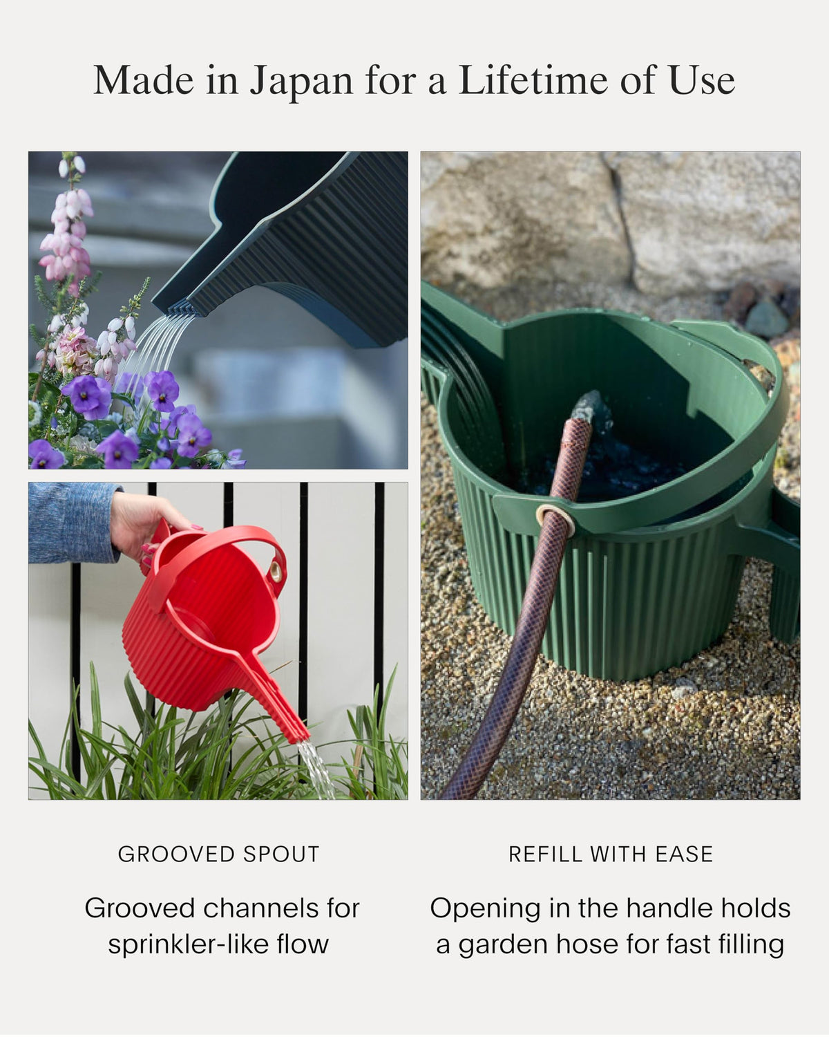 Hachiman Large Watering Can - 5 L Plant Watering Can with Widened Spout for Indoor and Outdoor Plants - Hands-Free Filling - 15" × 7.2" - Black