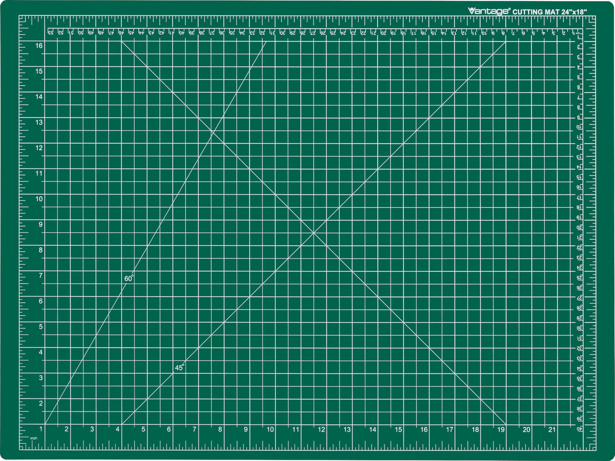 Dahle Vantage 10472 Premium Self-Healing Cutting Mat, 18"x24", 1/2" Grid, 5 Layers for Max Healing, Perfect for Crafts & Sewing, Green