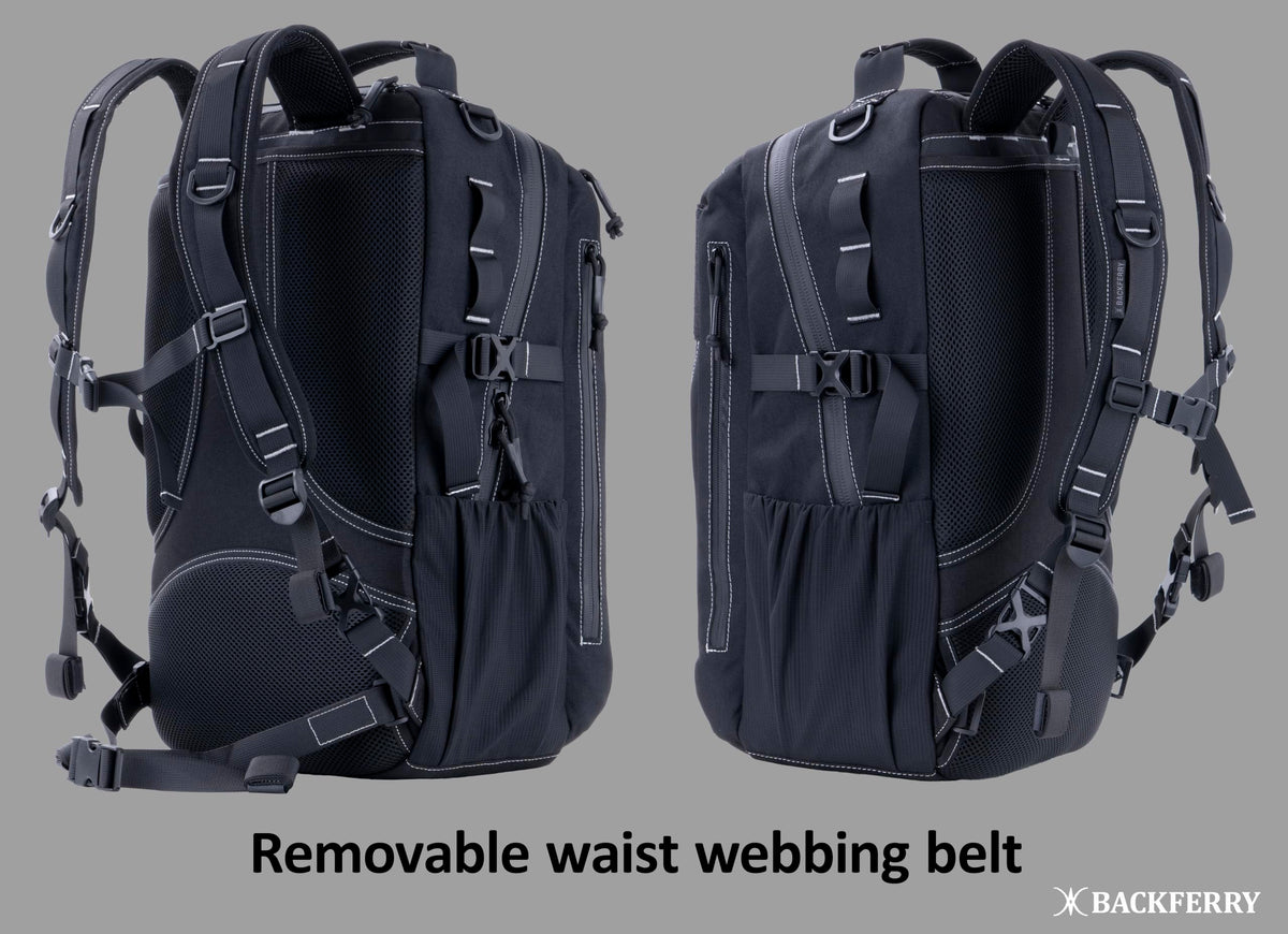 BACKFERRY Urban Tactical Backpack Laser-Cut MOLLE Daypack Commuter Bag for EDC,Travel,Work,Hiking for Men Women