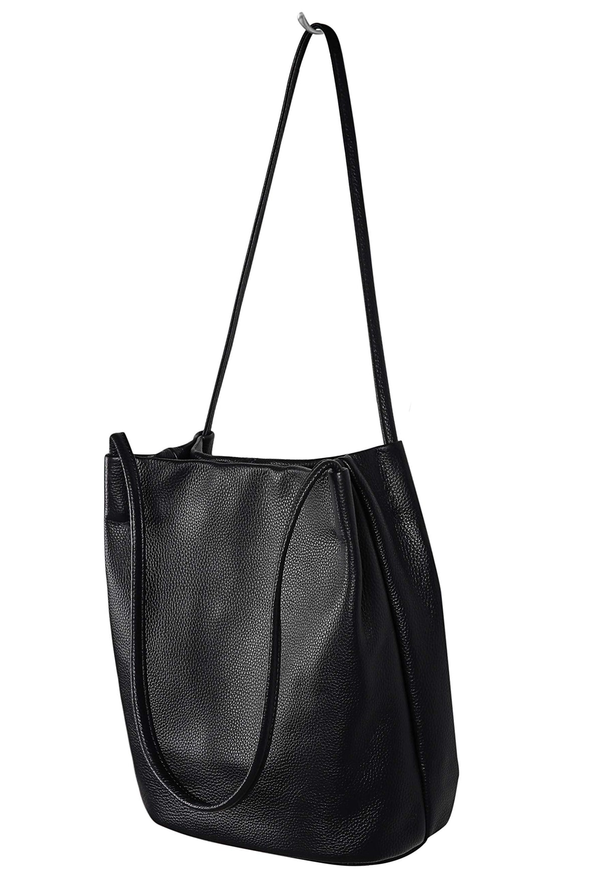 Iswee Large Tote Bag for Women Premium Leather Work Tote with Pockets Professional Designer Purse for Office Travel and Daily Use Bucket Bag (2025 Trendy Styles) (Black)