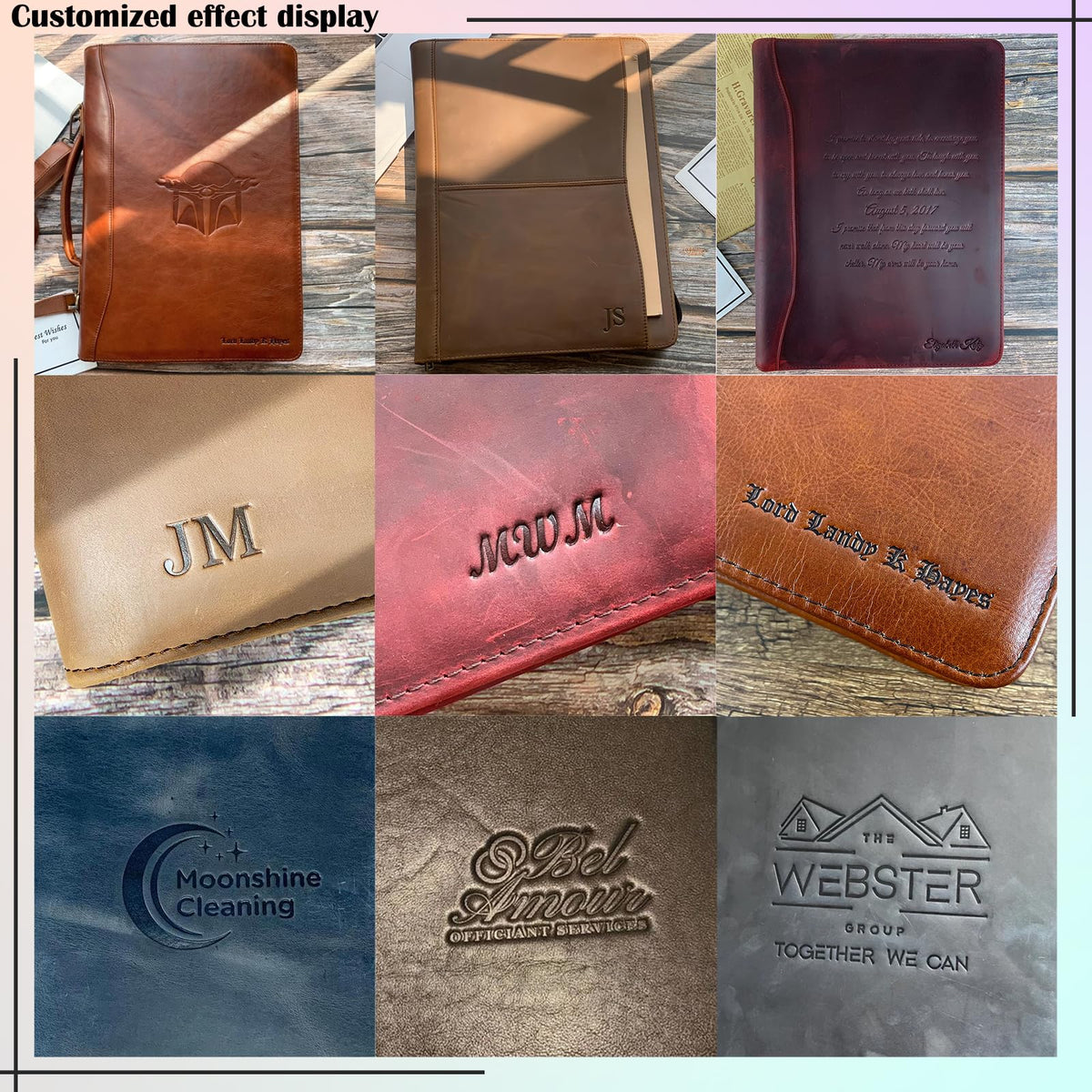 GZRHKJ Oil Wax Leather Portfolio, Padfolio Organizer with Handle, Personalized Padfolio，Padfolio With Zipper for Men Women，Suitable for 15-inch Laptop Legal Pad Padfolio, Brown