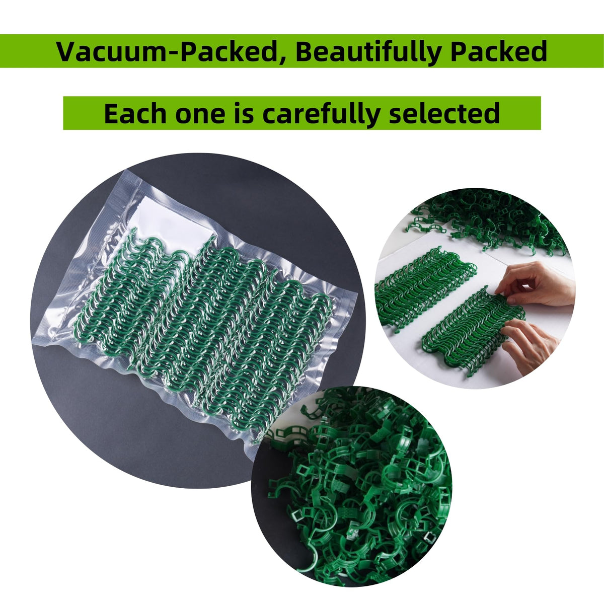 CIQIYO® 100 Pcs Plant Support Clips,Plastic Clips for Securing Plants,Tomato Vine Clips,Plant Fixing Clips,Garden Clips for Climbing Plants,Grape and Vine Vegetables (100, Green)