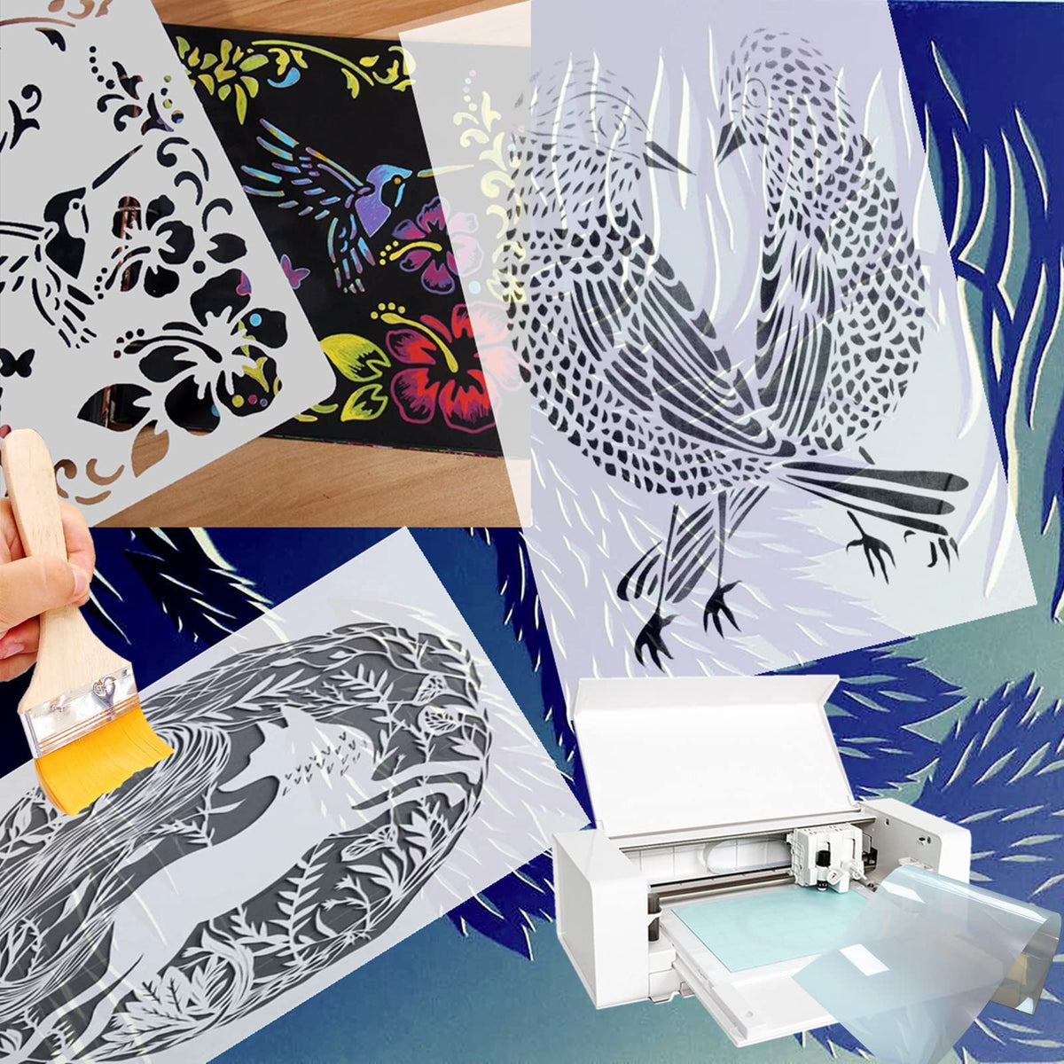 ZHluja Mylar Blank Stencil Sheet for Stencil Cutting,Craft Translucent 12 x 24 inch 10 Sheets 7.5 mil Acetate Template Material (10 Sheets, 7.5mil)