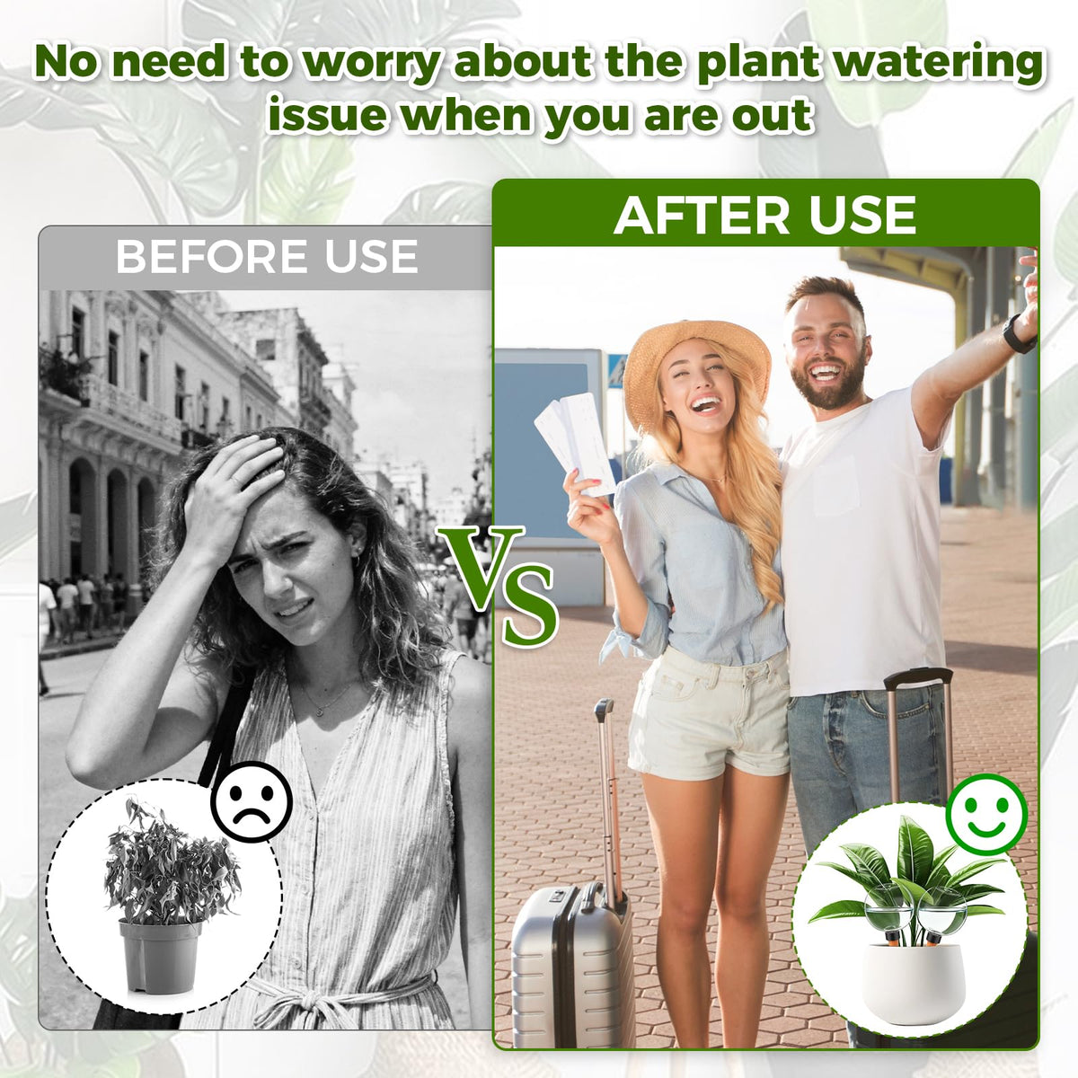 GLOBNGIAO 4 Pcs Self Watering Globes Plastic Automatic Watering Planter for Indoor Plants 17.5 oz drip Irrigation Watering Bulbs with Slow Release Control (Green)