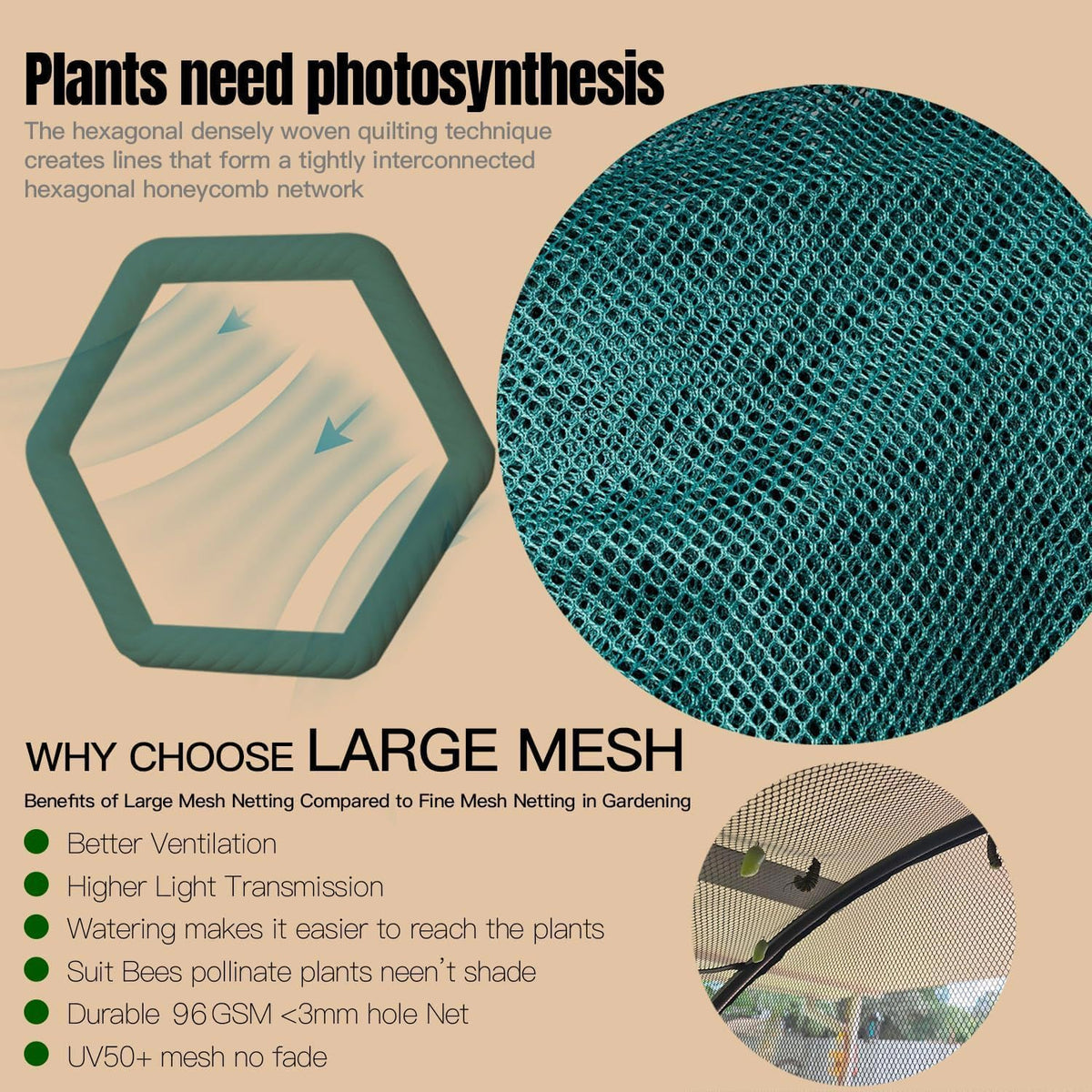 Poray Large 6.6x3.3FT Tunnel Plant Netting Cover, Pop up Crop Cage Gardening Net Cover for Protecting Vegetables &Fruits,Durable Gardening Net for Plant and Small Animals