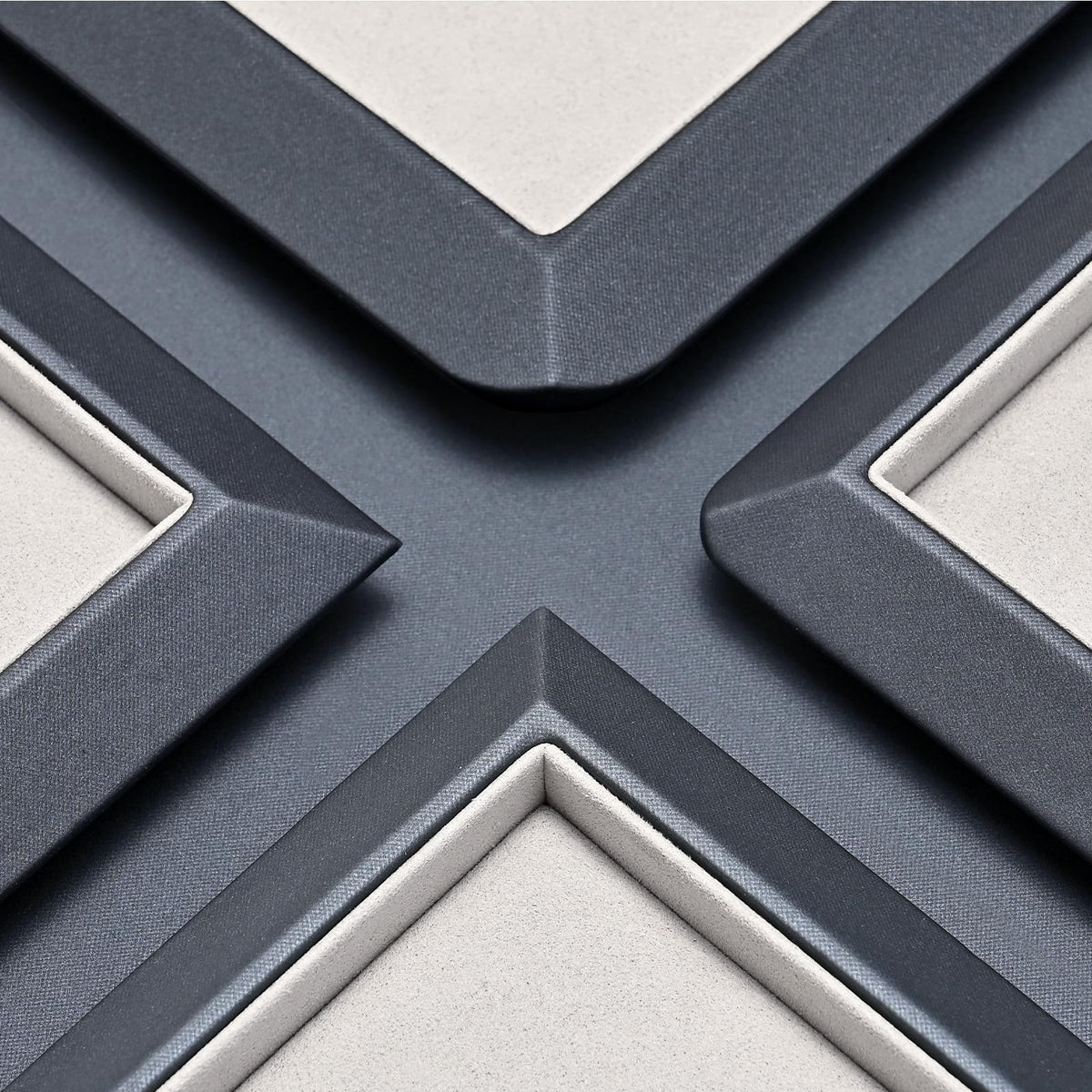 Oirlv Gray Leather Jewelry Display Tray with Microfiber Lining, Premium Rounded Corner Organizer