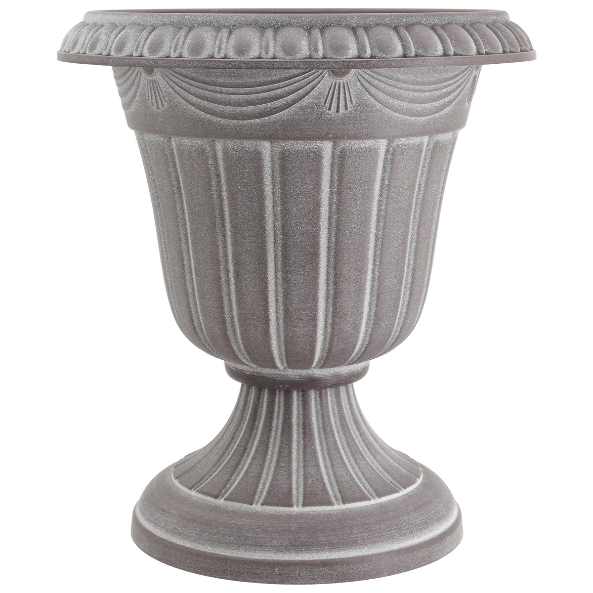 Arcadia Garden Products PL20WW Indoor/Outdoor Classic Traditional Plastic Urn Planter, Whitewash, 10" x 12", White Wash