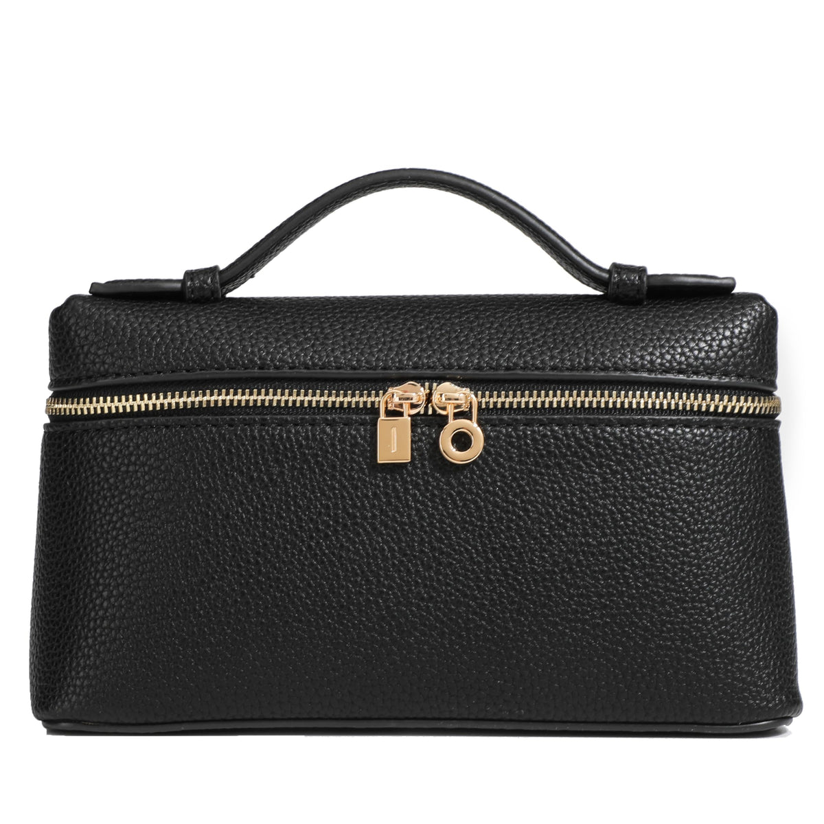 Rejolly Crossbody Bag for Women Small Leather Pouch Purse Top-Handle Trendy Shoulder Handbag Gold Hardware Black
