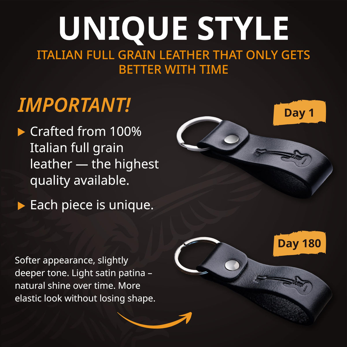 MAGOR Leather Keychain Favorite for Men, Keyring Gift for Women & Men, Birthday & Anniversary, Full Grain Leather (Who's There) (Anchor)