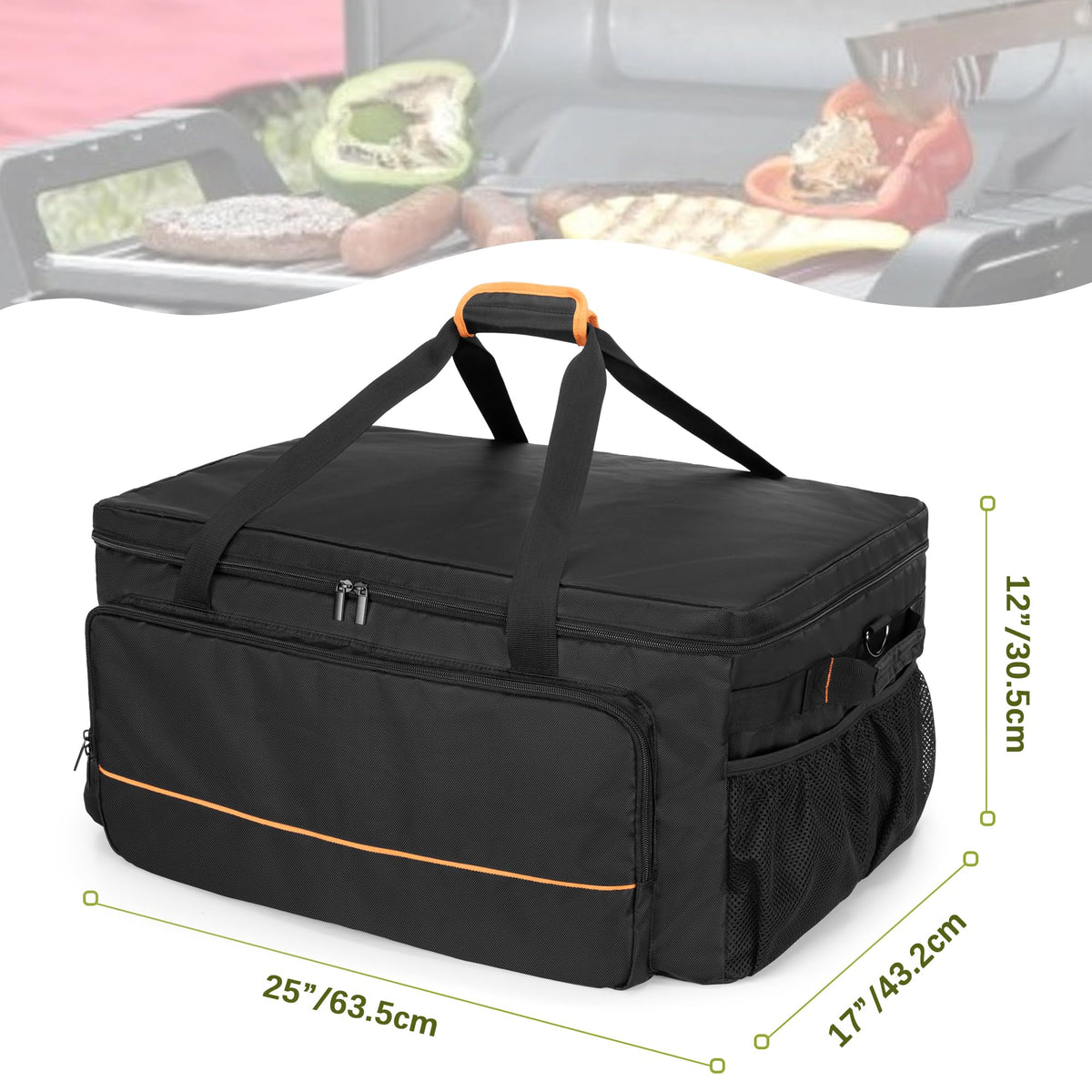 HODRANT Grill Carry Case Compatible with Char-Broil Grill2Go X200 Portable Propane Gas Grill, 1-Burner Grill Cover Bag with Multi Storage Pockets for Outdoor Grill Tools & Accessories, Only Bag
