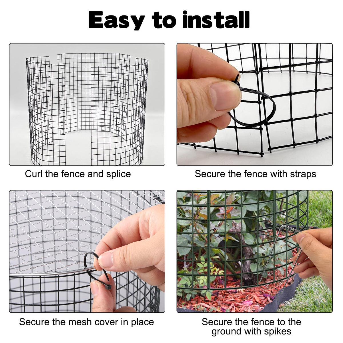 30 Pcs 24'' x 12'' Large Wire Plant Protector from Animals With Metal Cover, 10 Pack Metal Plant Cage Chicken Wire Cloche with 10Pcs Metal Covers to Keep Animals Out, Garden Protection Bunny Barricade
