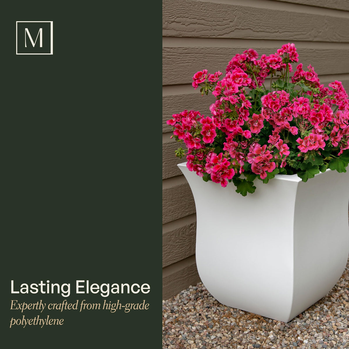 Mayne 5873-B Polyethylene Planter, Black 16x16