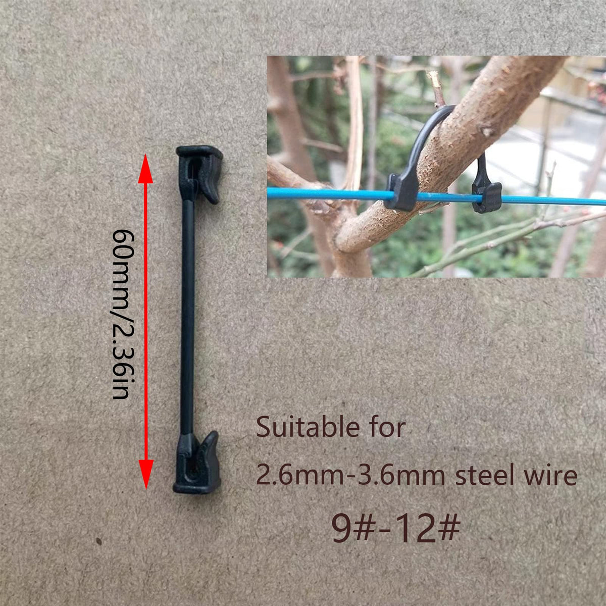 Plastic Vines ClipTomato, Grape, Raspberry, Kiwi Vine Clip Garden Plant Support Clip Vegetable Fixed Hook Plant Lock Tomato, Grape, Raspberry, Kiwi Vine Buckle Suitable for 9#-12# Thread(200 PCS)