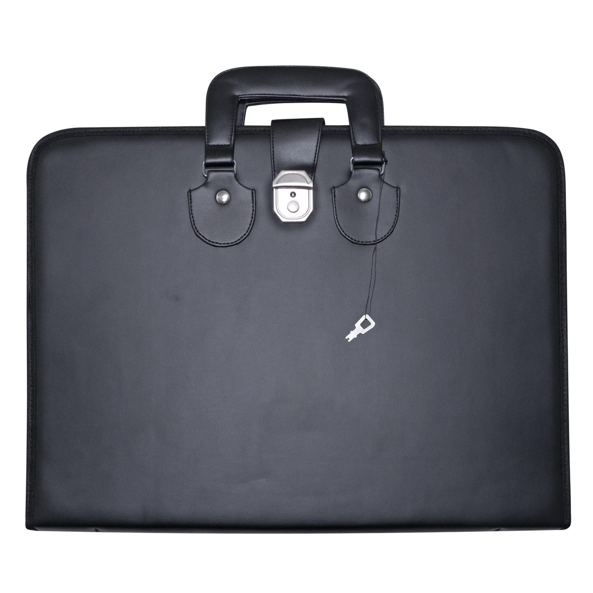 UK EMPIRE GROUP Masonic Apron and Chain Collar Case Black with Handle, Imitation Leather | Art Portfolio Carrying Bag